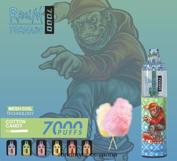 RandM Disposable Vape | arándano en hielo RandM Tornado Dispositivo vapeador con control de flujo de aire 7000 1 ud. RRBBN8169