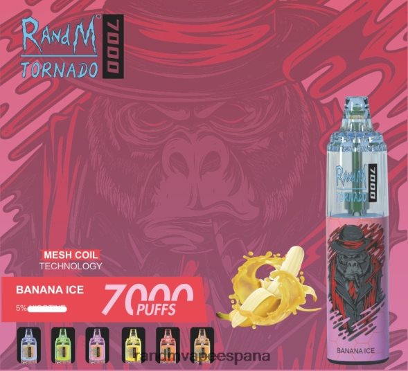 RandM Disposable Vape | arándano en hielo RandM Tornado Dispositivo vapeador con control de flujo de aire 7000 1 ud. RRBBN8169