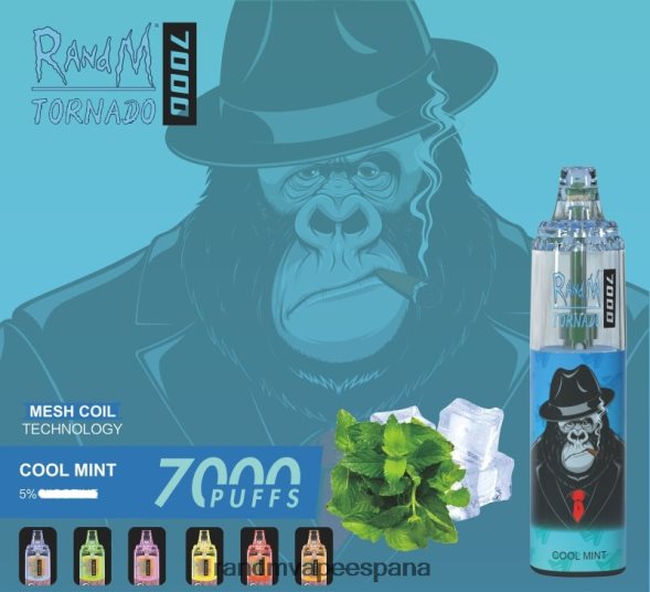 RandM Vape España | Fresa plátano RandM Tornado Dispositivo vapeador con control de flujo de aire 7000 1 ud. RRBBN8182