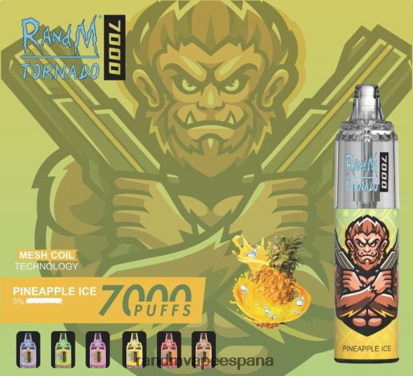 RandM Vape España | Fresa plátano RandM Tornado Dispositivo vapeador con control de flujo de aire 7000 1 ud. RRBBN8182