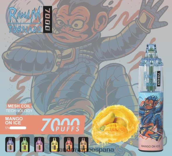 RandM Vape España | hielo de plátano RandM Tornado Dispositivo vapeador con control de flujo de aire 7000 1 ud. RRBBN8172