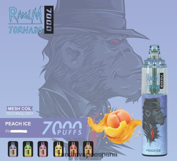 RandM Vape España | hielo de plátano RandM Tornado Dispositivo vapeador con control de flujo de aire 7000 1 ud. RRBBN8172