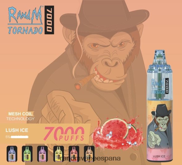 RandM Vape España | hielo de plátano RandM Tornado Dispositivo vapeador con control de flujo de aire 7000 1 ud. RRBBN8172