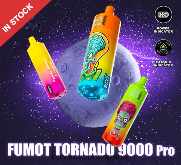 Fumot RandM Vape | hielo azul delicioso Fumot RandM Tornado Dispositivo vape 9000 pro con batería y pantalla ejuice versión 3 RRBBN8230