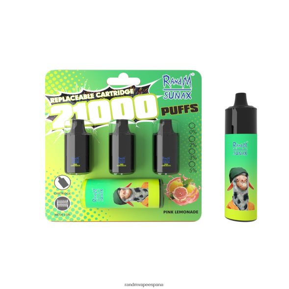 RandM Disposable Vape | limonada rosa RandM Sunax Dispositivo de vapeo reemplazable con cápsula de control de flujo de aire 21000 1 ud. RRBBN8269