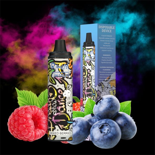 RandM Tornado Sabores | fusión de frutas RandM Tornado Dispositivo vape pod con control de flujo de aire 6000 1 pieza RRBBN8286