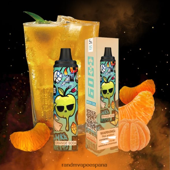 RandM Vapes For Sale | soda de naranja RandM Tornado Dispositivo vape pod con control de flujo de aire 6000 1 pieza RRBBN8287