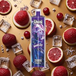 Uwin Shisha Hookah Crystal 20000 Puffs Uva Helada 22ml Tipo-C