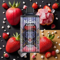 Vapsolo Super 15000 Puffs Dragón Negro Fresa Vape Desechable 40ml Tipo-C